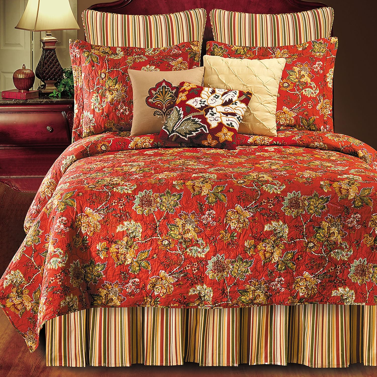 C&F Home Florentine Stripes Queen Bed Skirt Queen Bed Skirt Multi