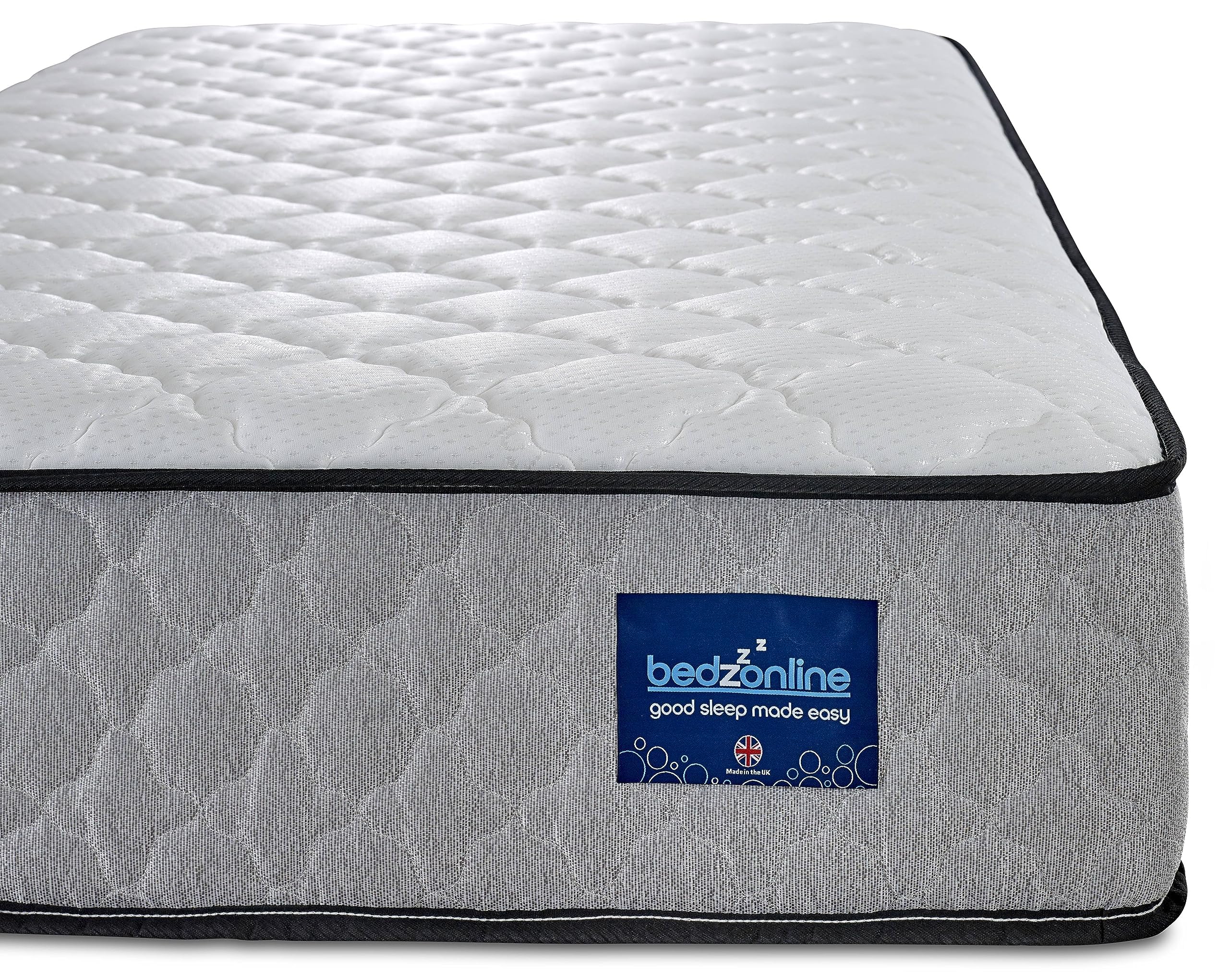 BEDZONLINE Cool-Touch Memory Foam & Spring Mattress - 3ft Single | Breathable 20cm Thick Memory Foam & Spring Mattress | Body Support, Alignment & Pressure Relief | UK Made & Hypoallergenic
