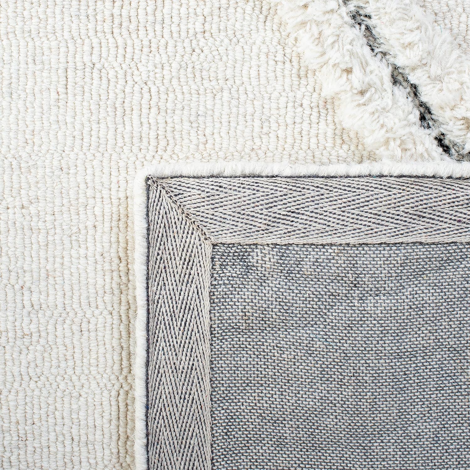 Ivory Hand-Tufted Wool Shag Area Rug 8' x 10'