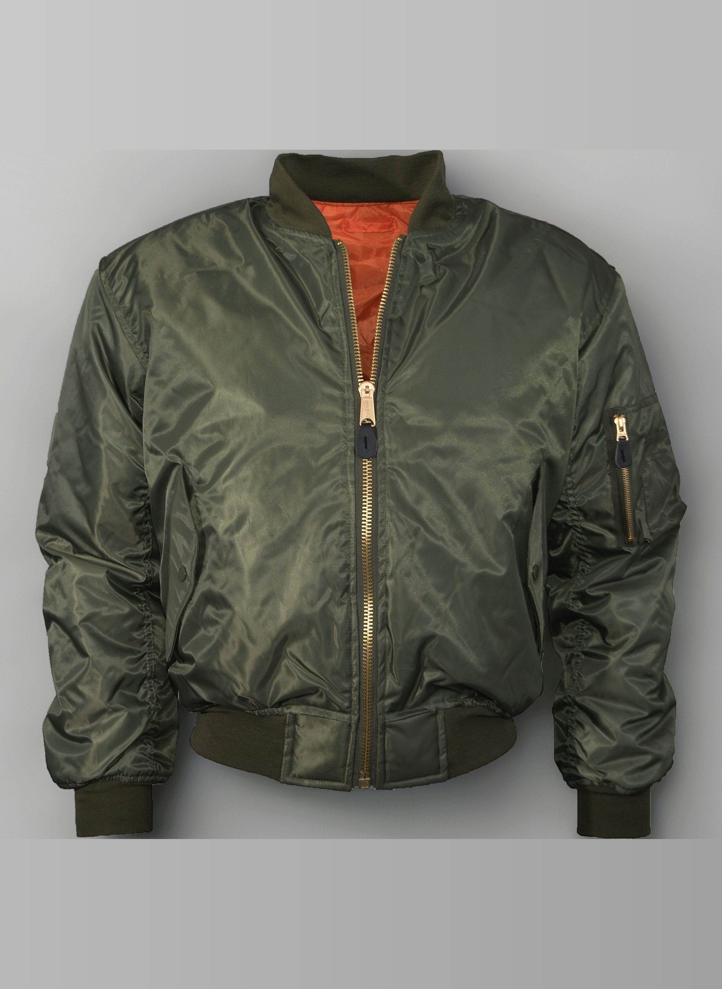 MA1 BOMBER JACKET WITH HEAVY BRASS ZIP (5XL, SAGE GREEN)