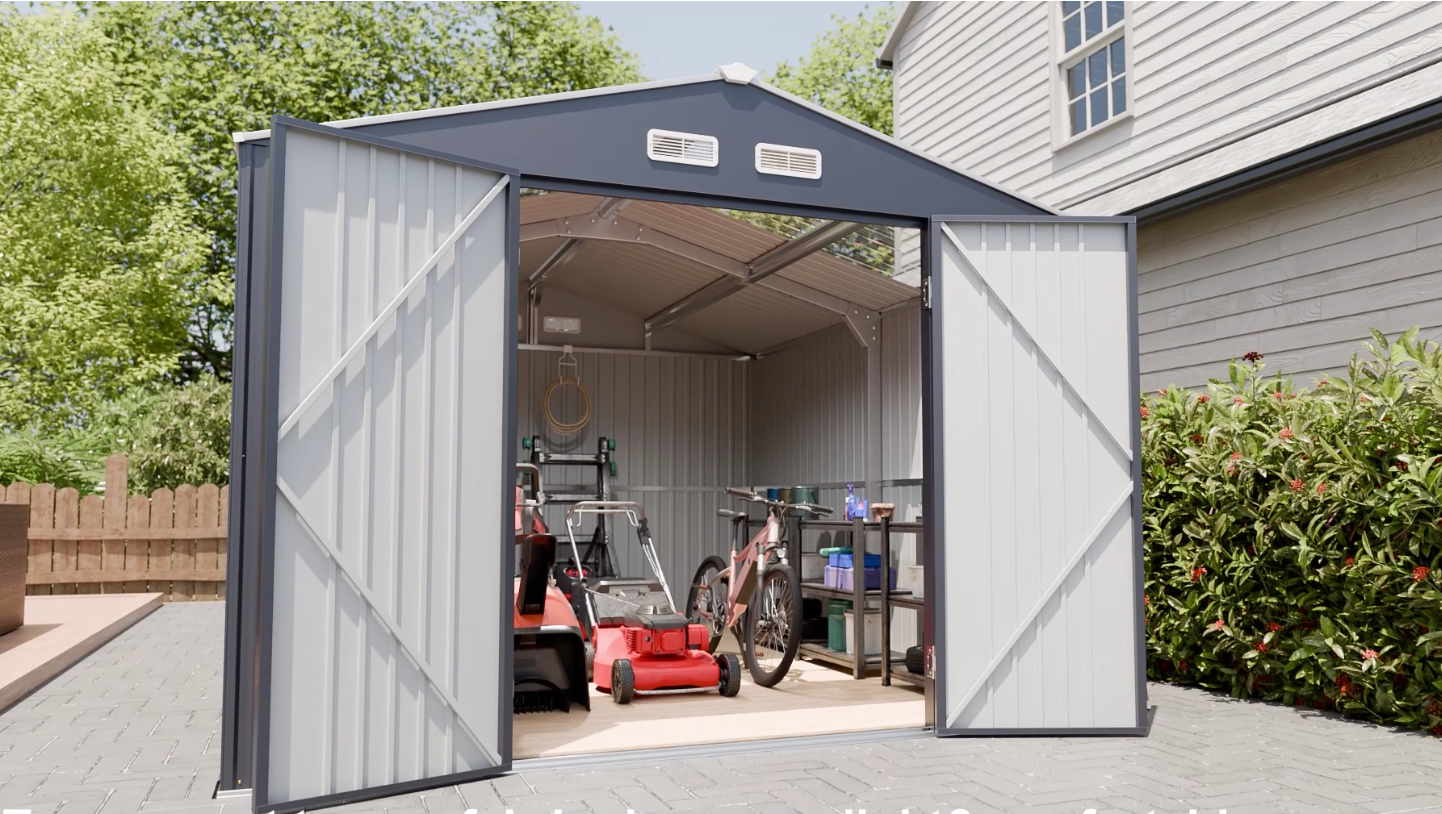 Amazon.com : WELYAS 10x10 FT Metal Outdoor Storage Shed,Unique
