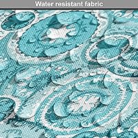 Vista 268 de Ambesonne Tela de Fiesta Popstar por Yarda, Estilo de Dibujos Animados Garabatos Dibujados a Mano Tema Musical Impresión de Arte Lineal, Tela