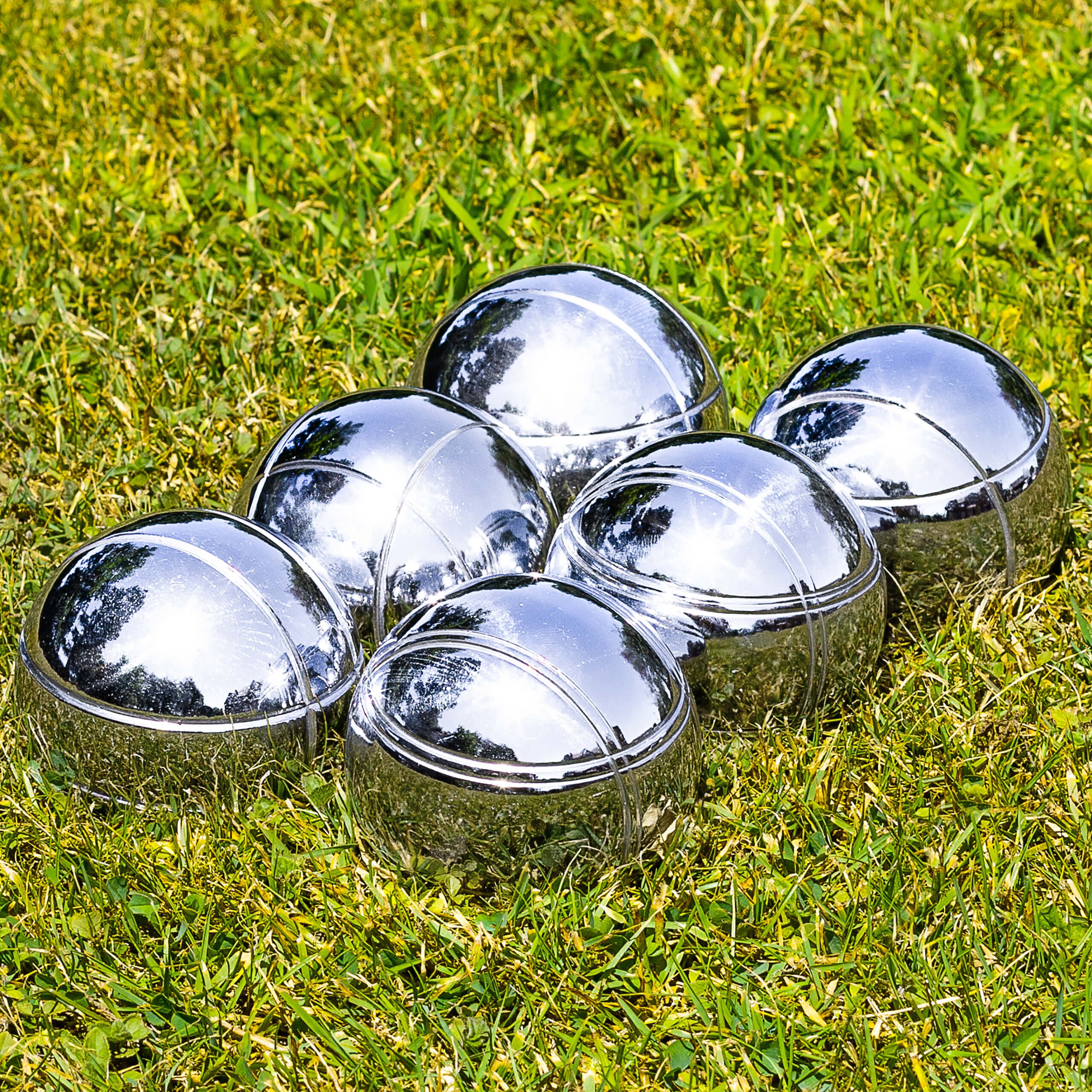 FORZA 6 Boules de Pétanque – Jeu de 6 Boules Chromées, Cochonnet, Mètre Ruban & Sac de Transport