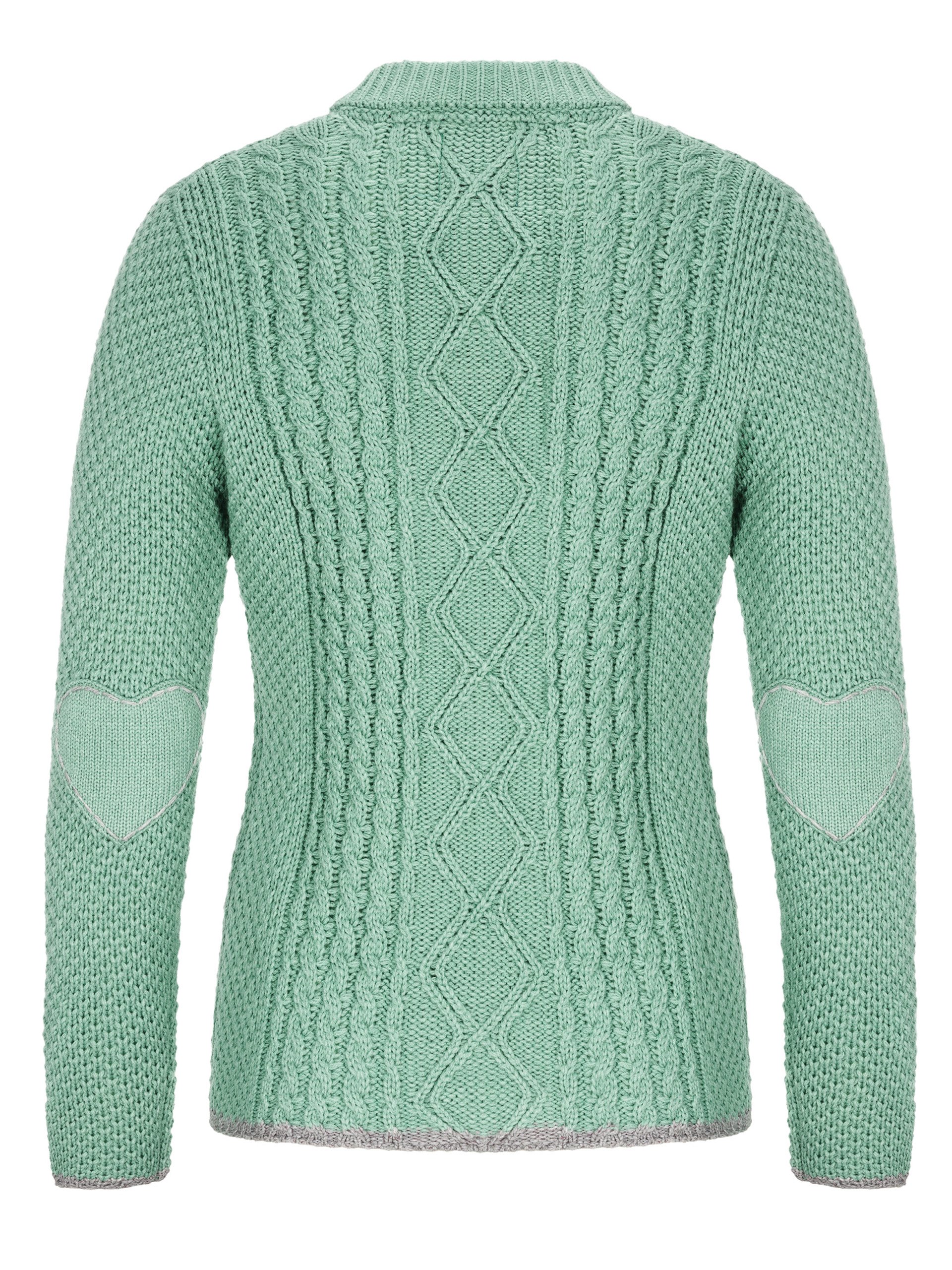 Almbock Strickjacke Damen Reissverschluss - Hochwertige Trachtenjacke Damen - Trachtenstrickjacke aus feiner Wolle in vielen Farben von Gr. S - XXL