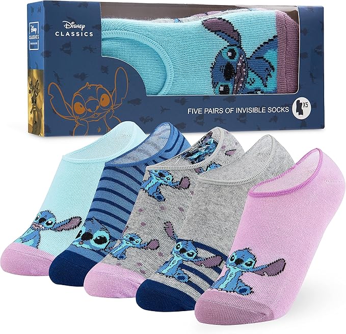 Disney Socks Girls No Show Socks 5 Pack Invisible Low Cut Socks, Gifts