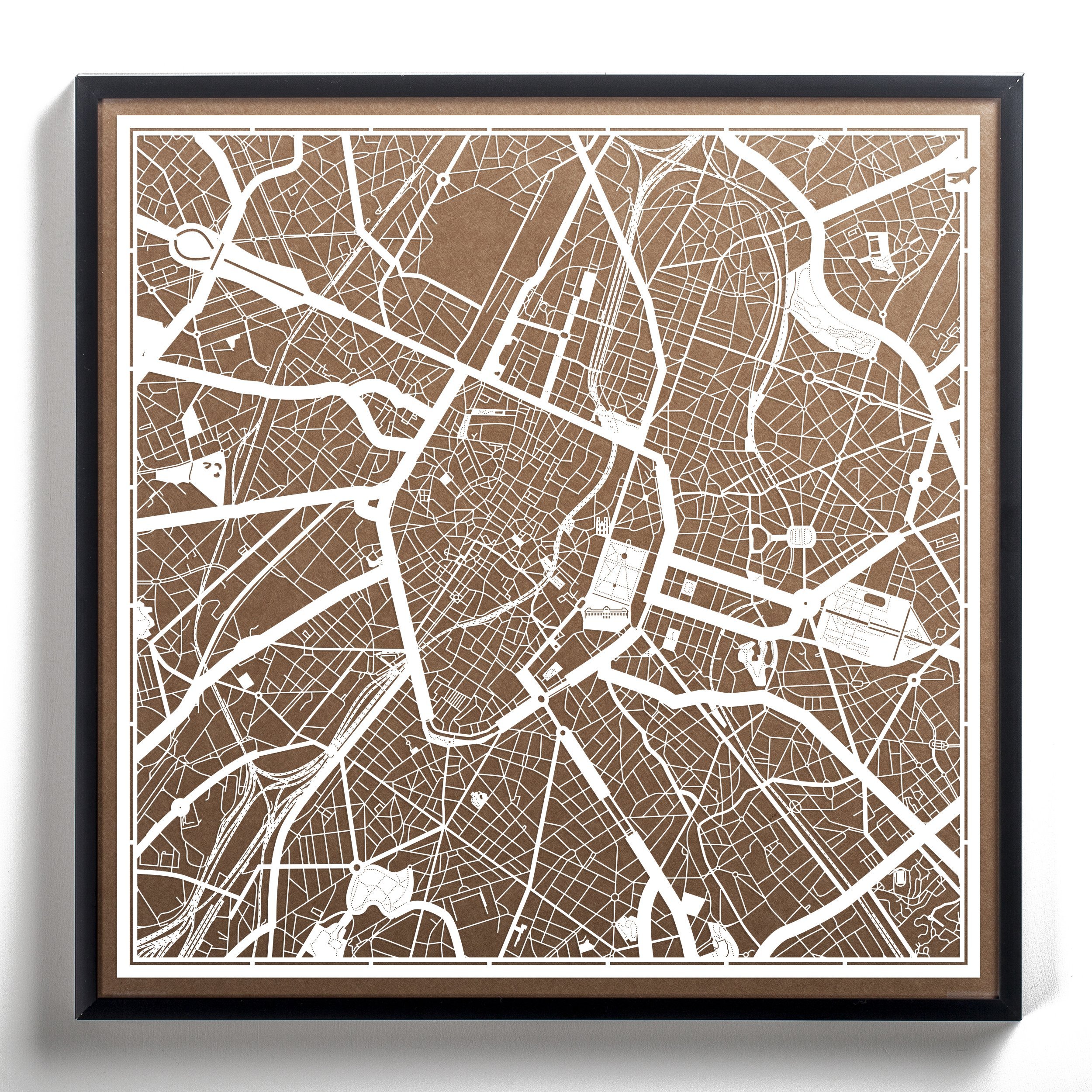 O3 Design London Papierkunst - 30x30 Cm 3D Karte Von London Mit Skyline