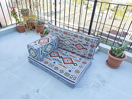 Miniatura 5 de arabicsofa Sofá de piso pequeño - Sofá modular turco hecho a mano con asientos bajos estilo Majlis