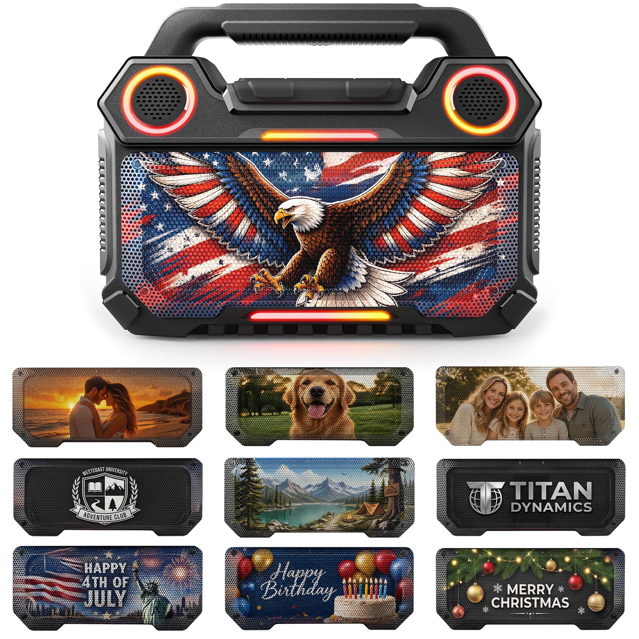 AFIFR Custom Photo Front Grille Speaker, Metal Cover Only | Upload a Family, Pet, Couple…