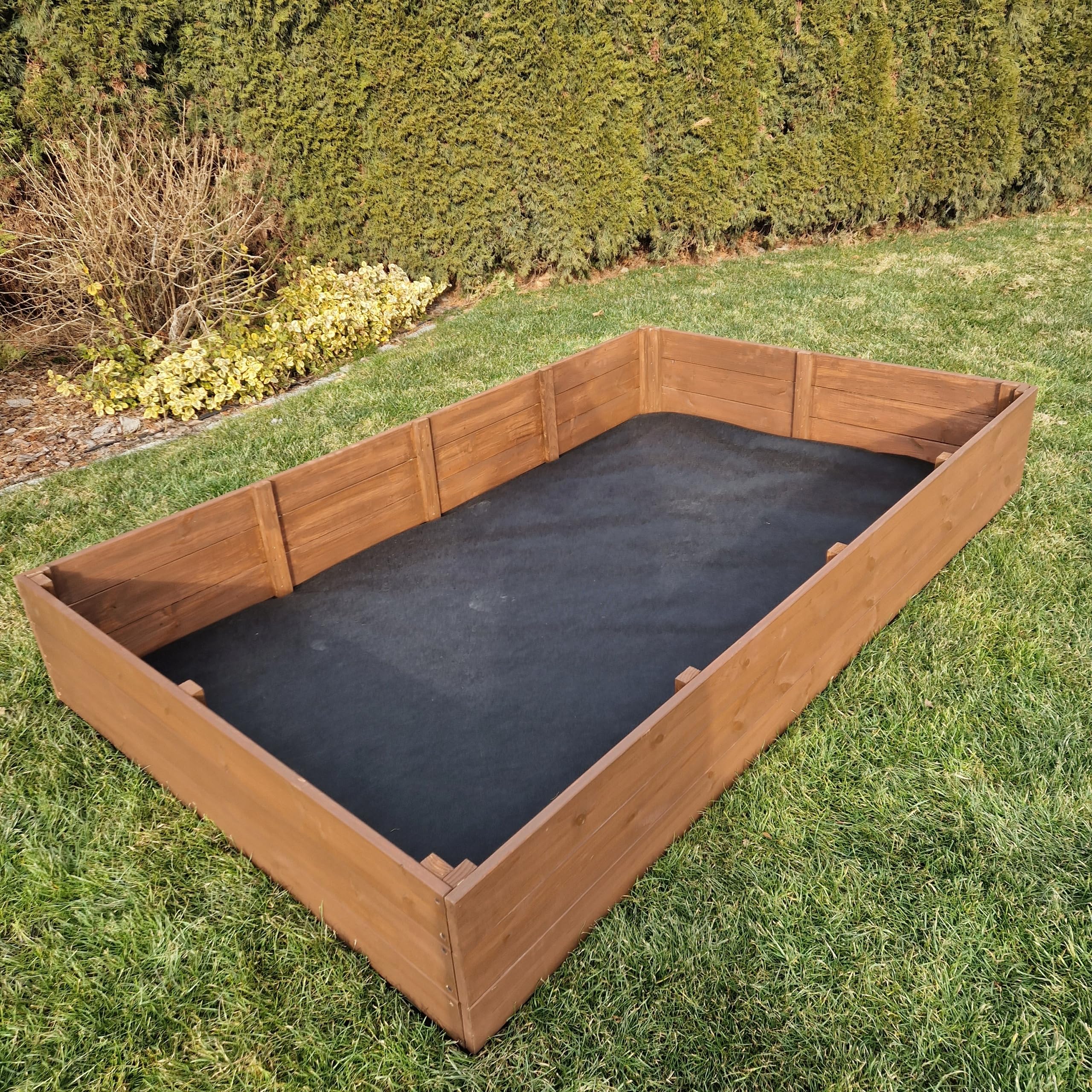 Finesse Jardinieres Exterieur - Carré Potager Extérieur en Bois IMPRÉGNÉ Robuste 120x80x27cm - Planches Pré-Perforées - Montage Facile - Feutre de Drainage Inclus