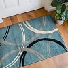 Rugshop Modern Wavy Circle Design Area Rug, 2'7 x 4', Blue