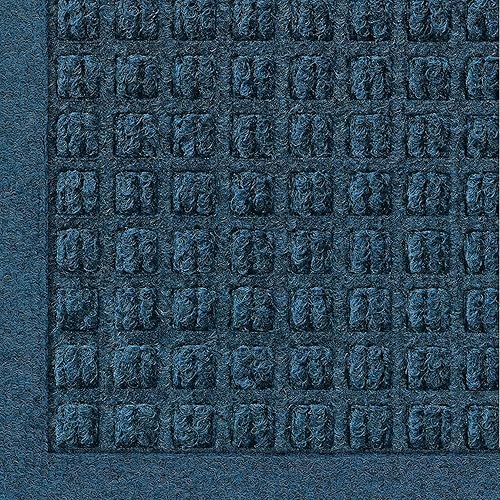 Tapete de entrada Andersen 280 Waterhog, de moda, de fibra de polipropileno, para interior o exterior, goma SBR, 38 pulgadas de grosor, Marino