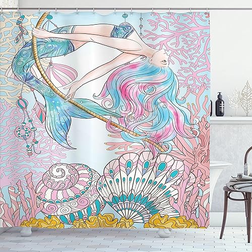 Ambesonne - Colección decorativa, cortina para regadera de baño de poliéster.