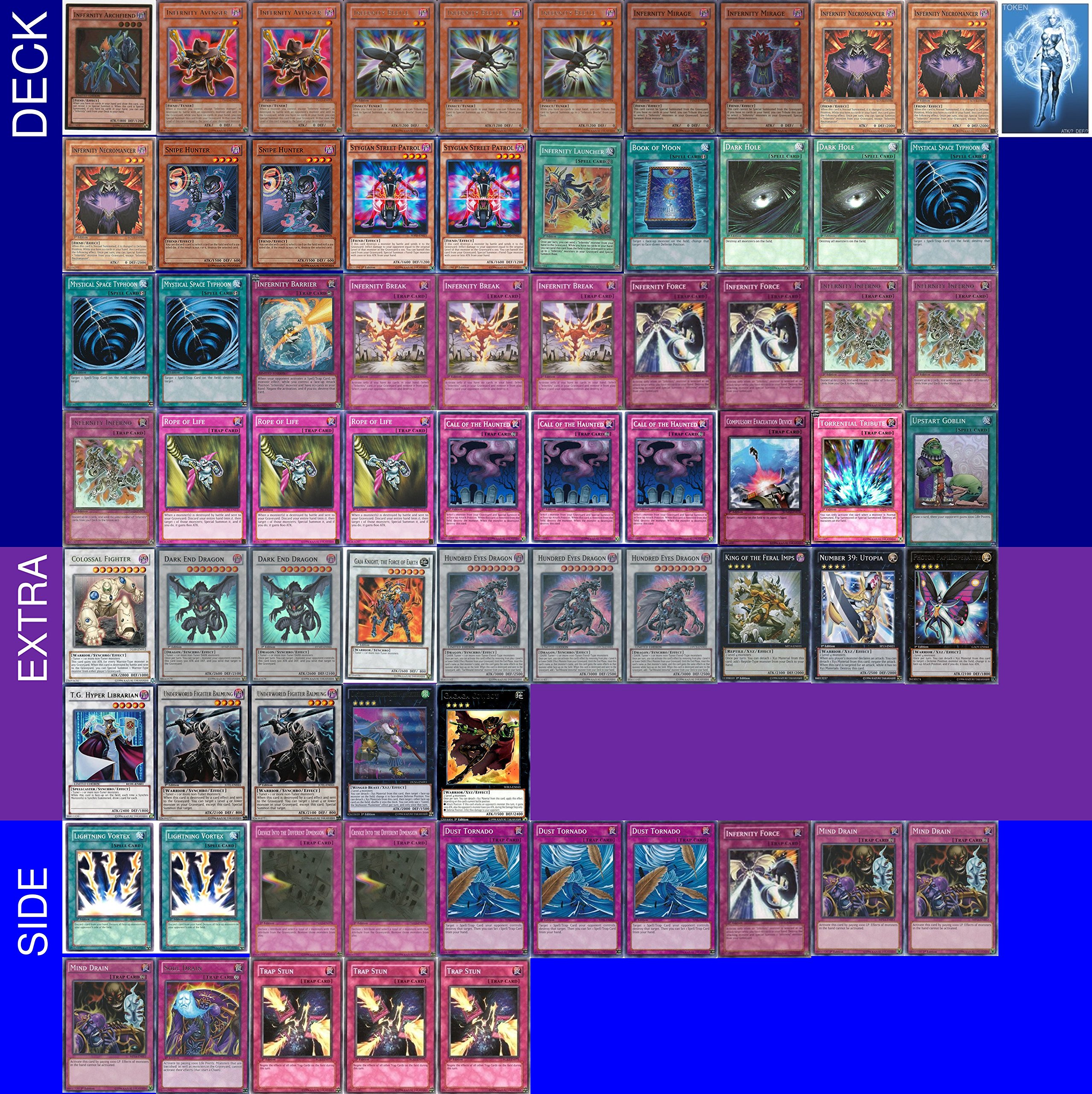 YUGIOH Tournament Ready Infernity Deck con cubierta completa extra y  lateral y exclusivo token para juegos Phantasm : Amazon.com.mx: Juguetes y  Juegos