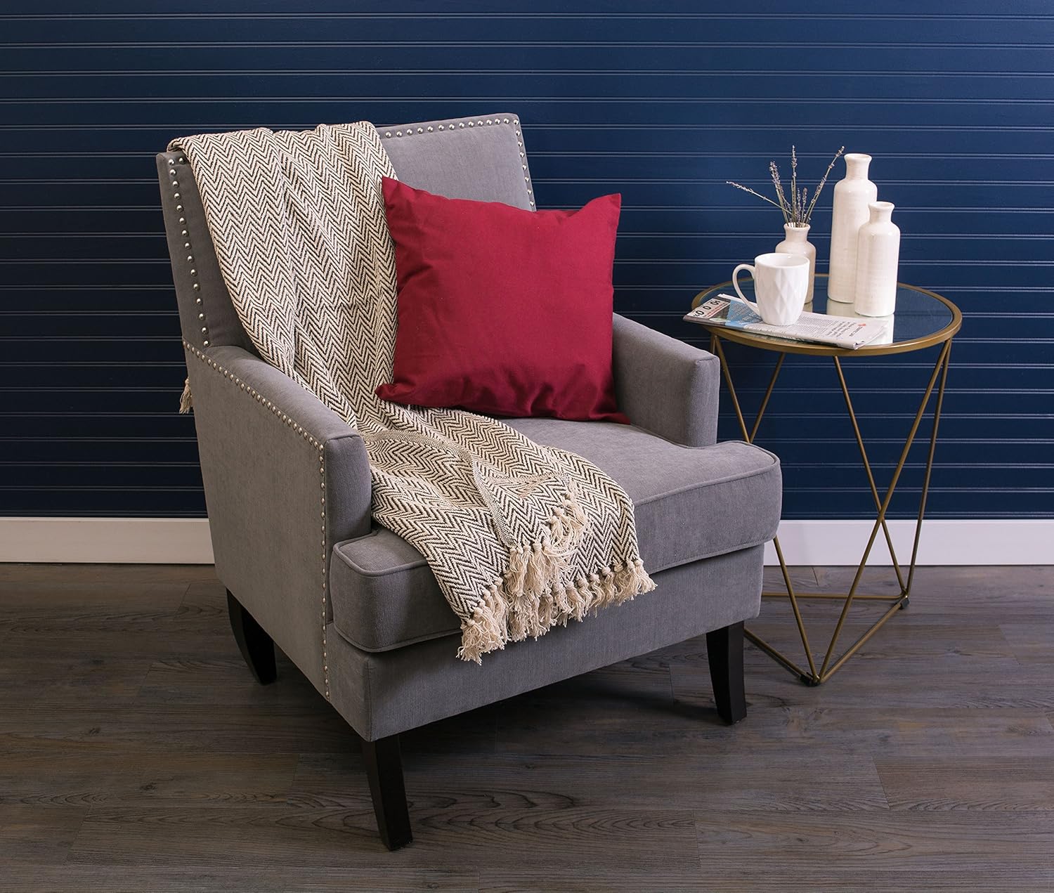 DII Chevron Throw Collection Handloomed Cotton, 50x60, Dark Brown - Image 4