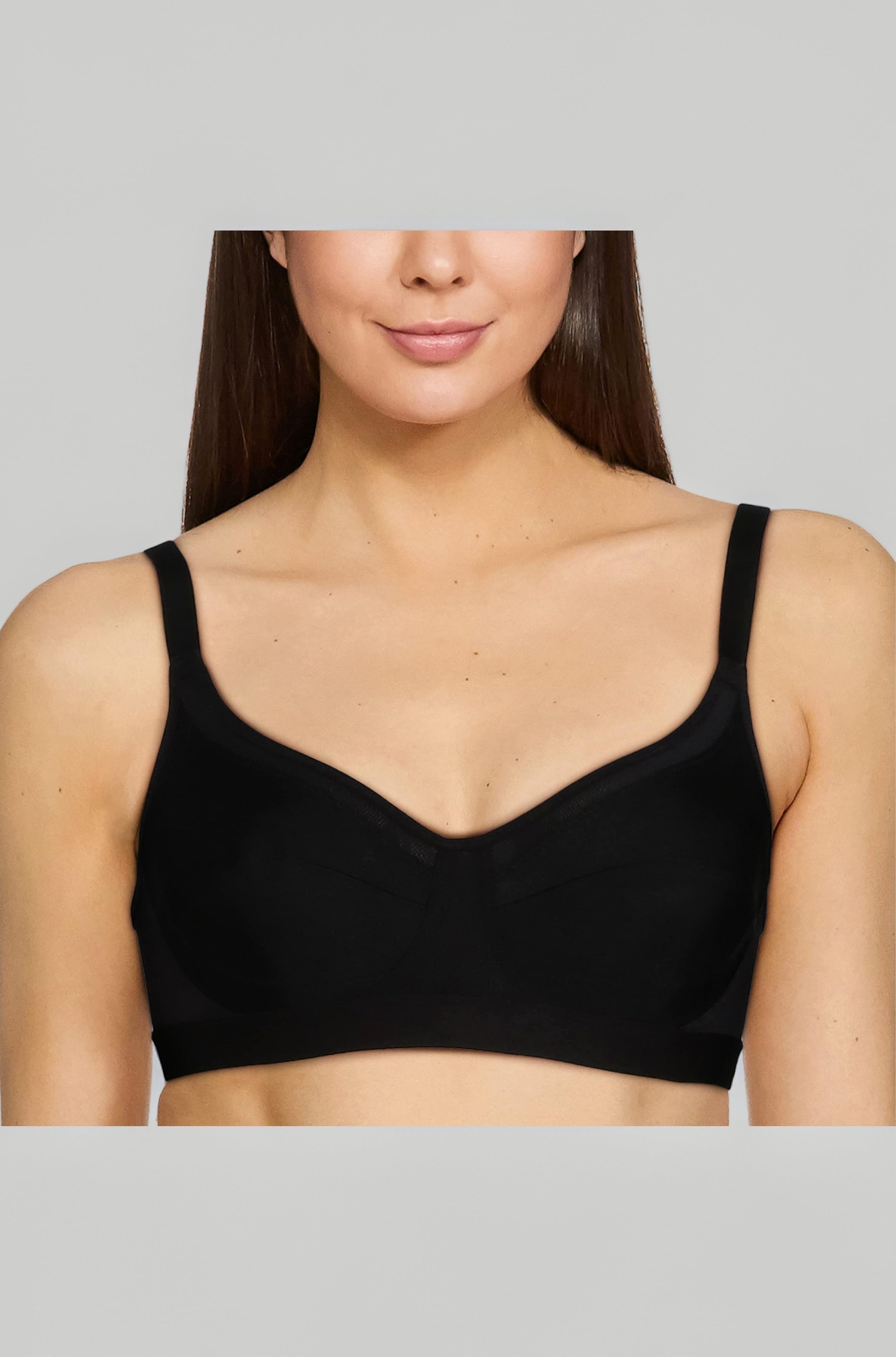 Triumph Triaction Women's Sports Bra Wireless Non Padded Support Bra Breathable Mesh High Coverage Gym Bralette Cross Back Stretchable Activewear White Solid Design Pack of 1