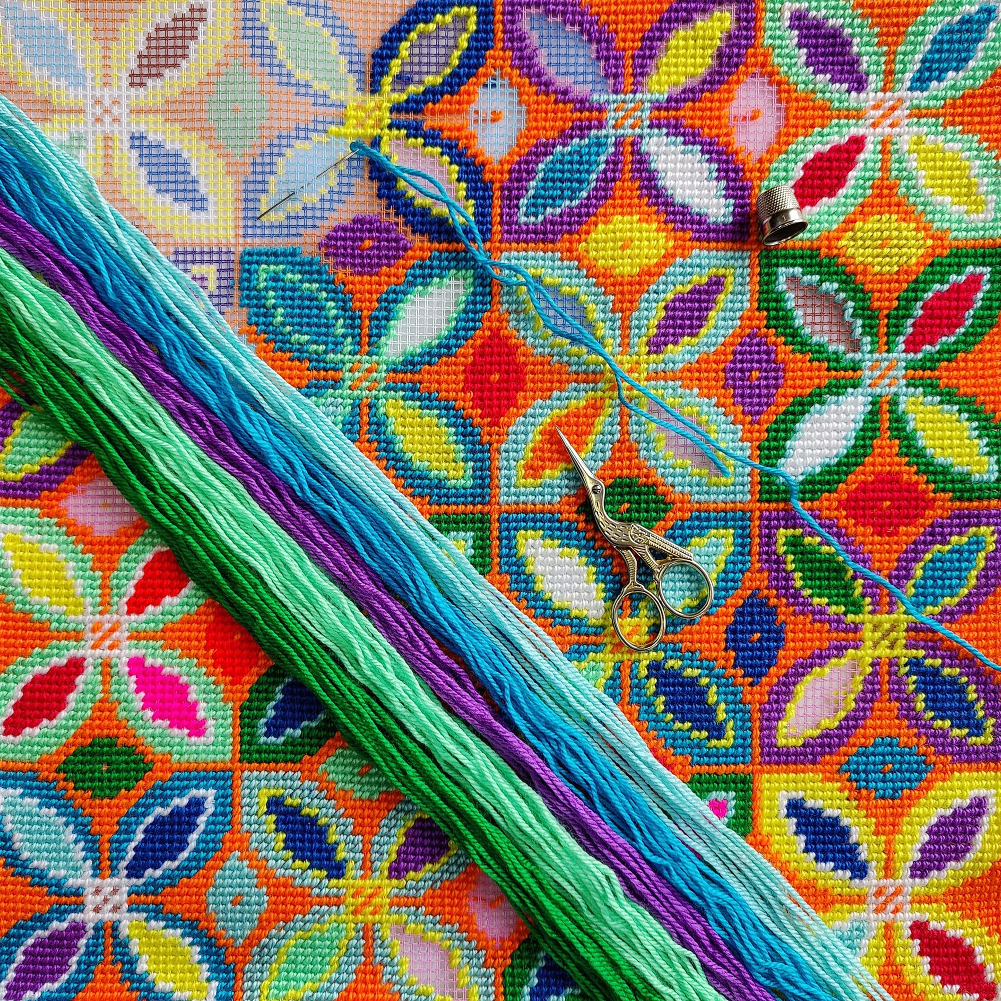 Brvsk Promienie słoneczne. Zestaw do haftowania z płótnem gobelinowym z nadrukiem (40 × 40 cm) - zestaw do haftowania do kreatywnej dekoracji domu - zestaw do szycia dla dorosłych początkujących