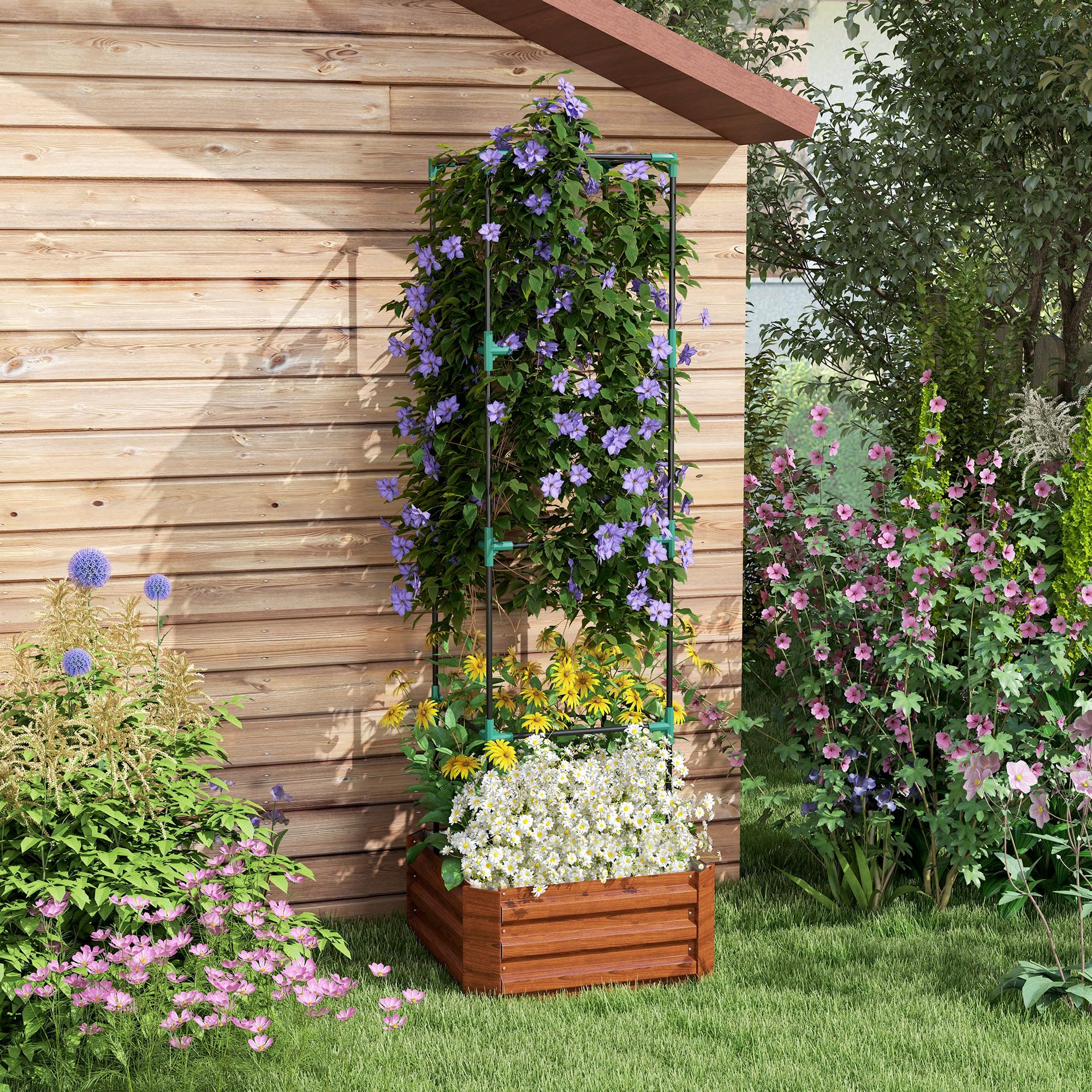 【BEAT GARDEN】 Amazon.com: Outsunny Galvanized Raised Garden Bed, 73.5