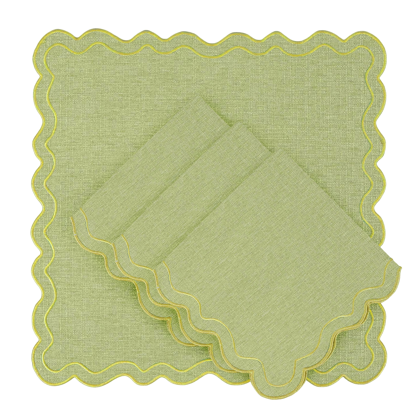 Servilletas de Tela Cuadradas 40x40 cm Pack 4 Verde Salvia miniatura 7
