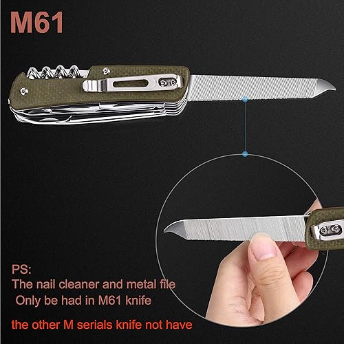Miniatura 2 de Ruike Cuchillo de camping multiherramientas plegable táctico cuchillo de bolsillo con clip pequeño EDC cuchillos de caza senderismo equipo al aire