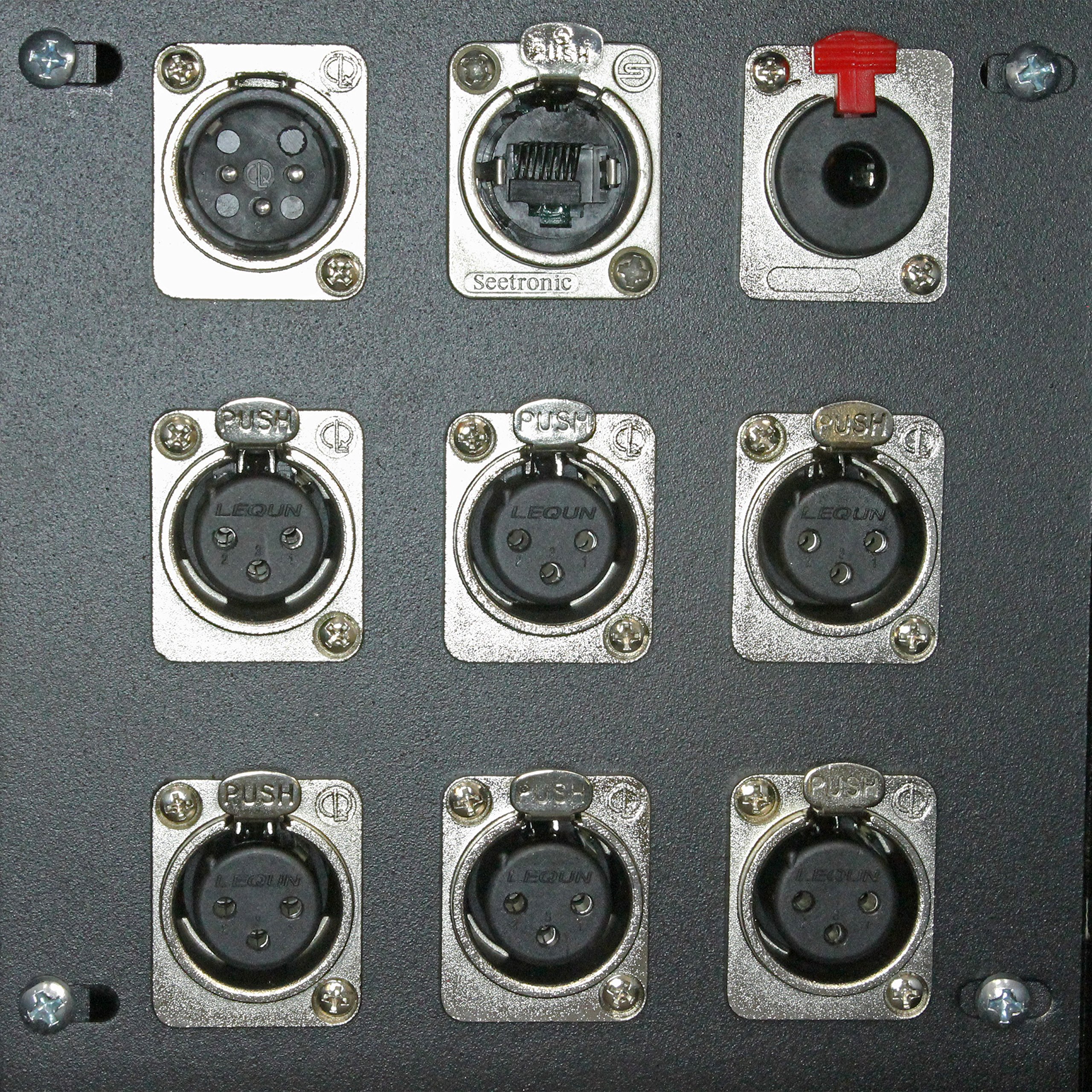 Pro Audio Recess Stage Floor Box schwarz (6-XLR weiblich + 1-XLR männlich + 1 1/4 Zoll TRS + 1 CAT5 Ethernet)