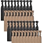 79style Women\'s Hair Accessories - 100pcs Fabric Ribbon Ties, Knotted Ponytail Holders in Brown & Black, No Break, No Damage, Soft & Flat for Yoga