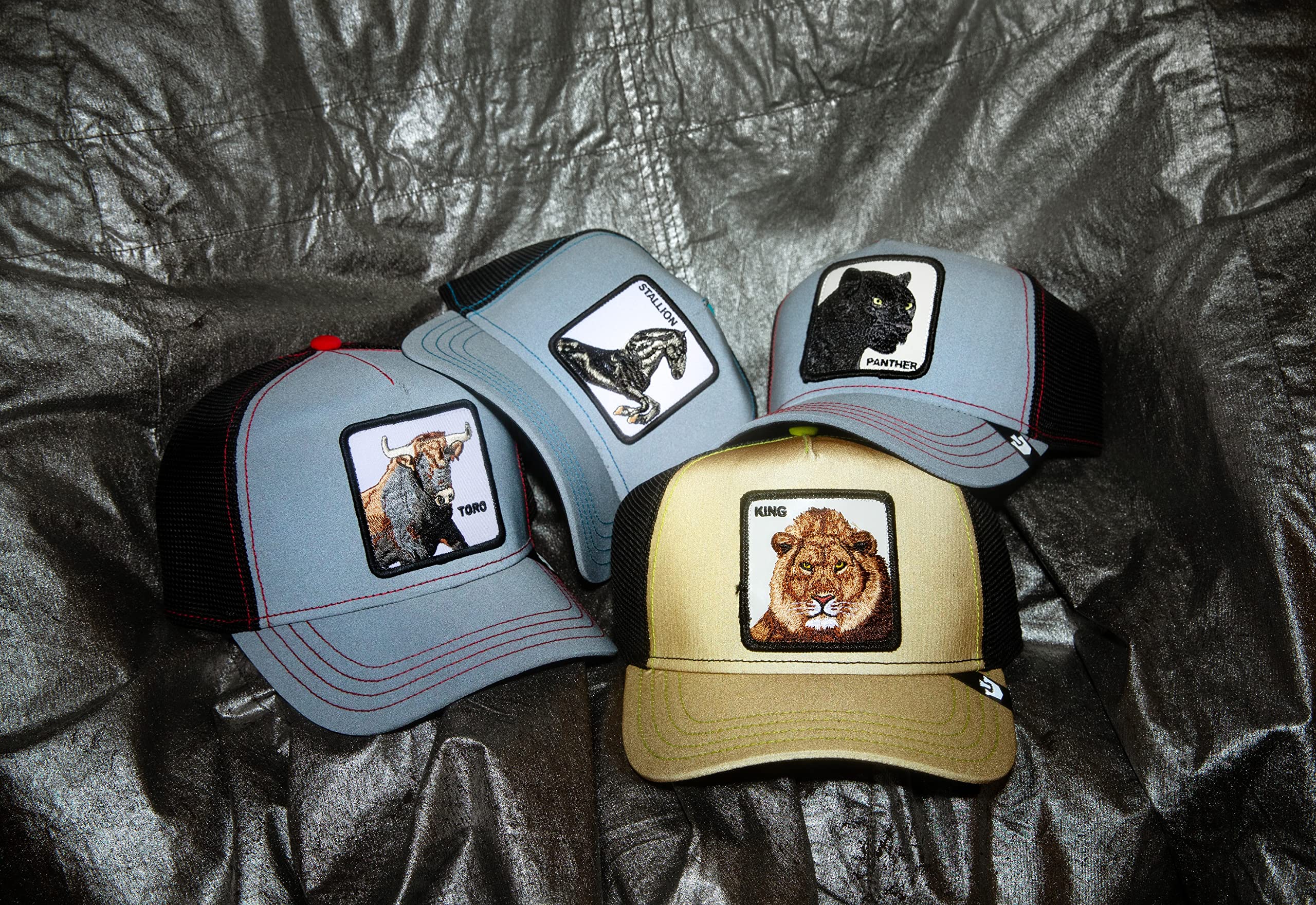 Goorin Bros. The Farm Reflective Collection Gorra de Camionero Unisex, Ajustable, Talla única, Negro, Talla única