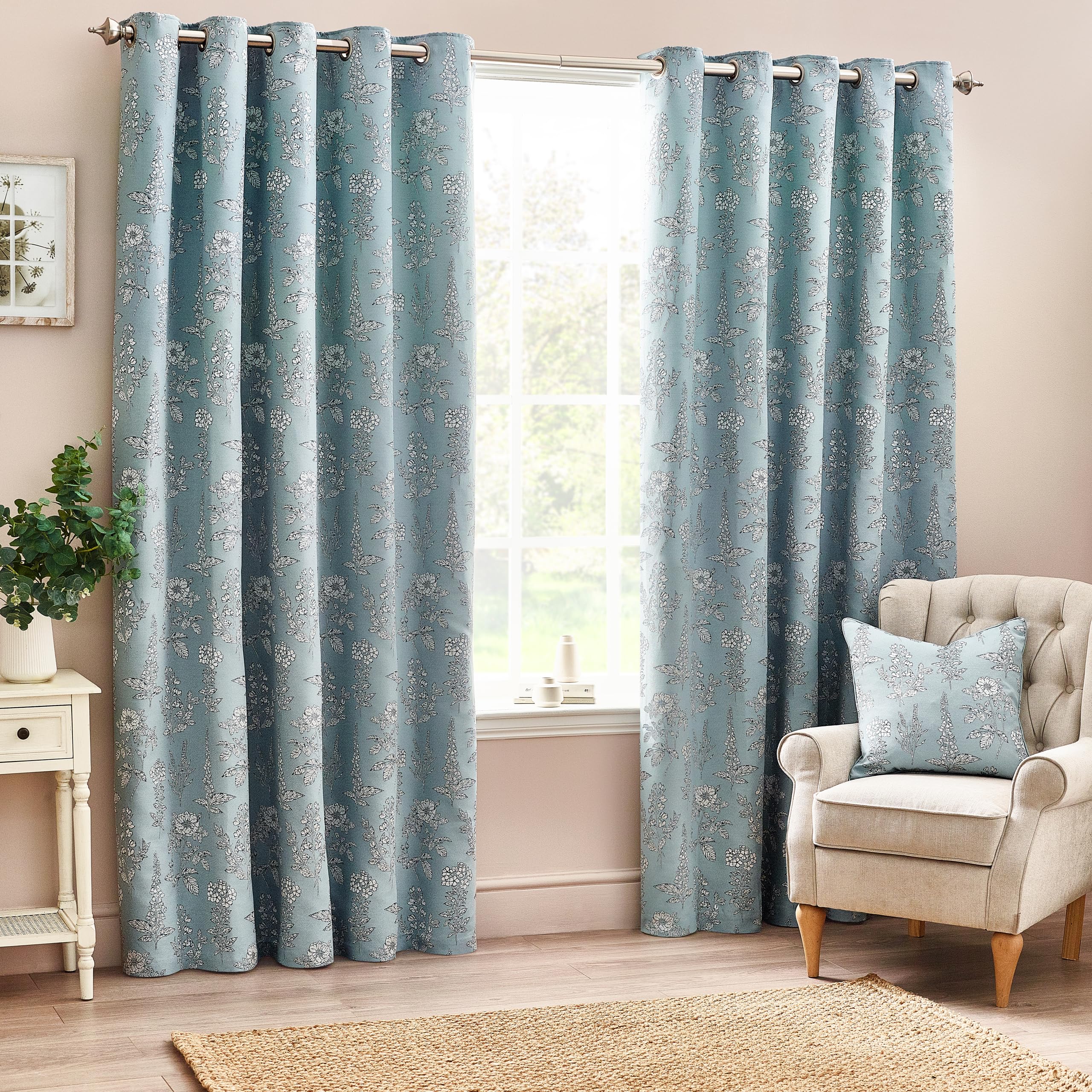Wylder Nature Sophia New Cushion Cover,Blue,50 x 50cm, 50 x 50 cm (Pack of 1) - Image 4