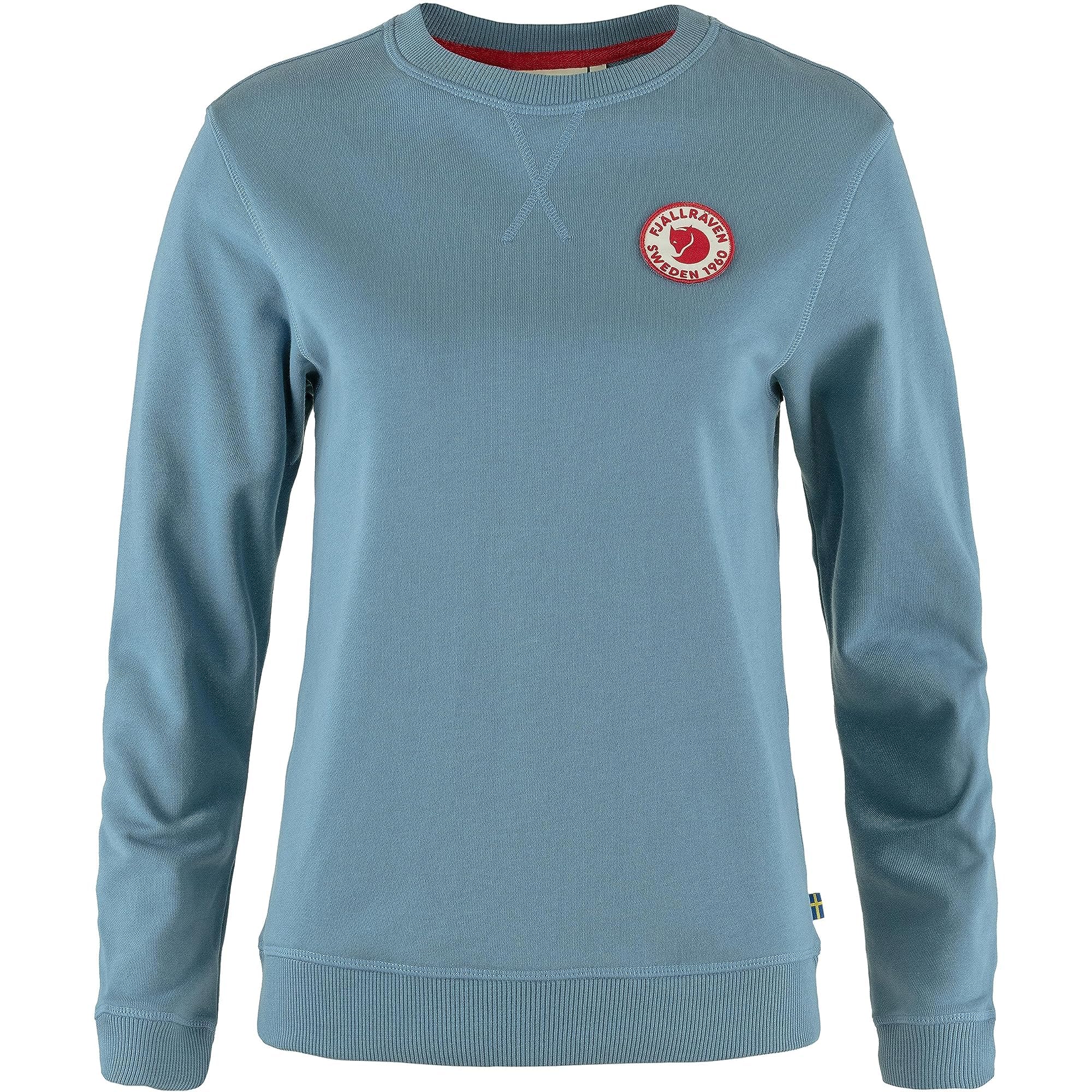 Fjallraven 87230-543 1960 Logo Badge Sweater W Sweatshirt Women's Dawn Blue Size XS