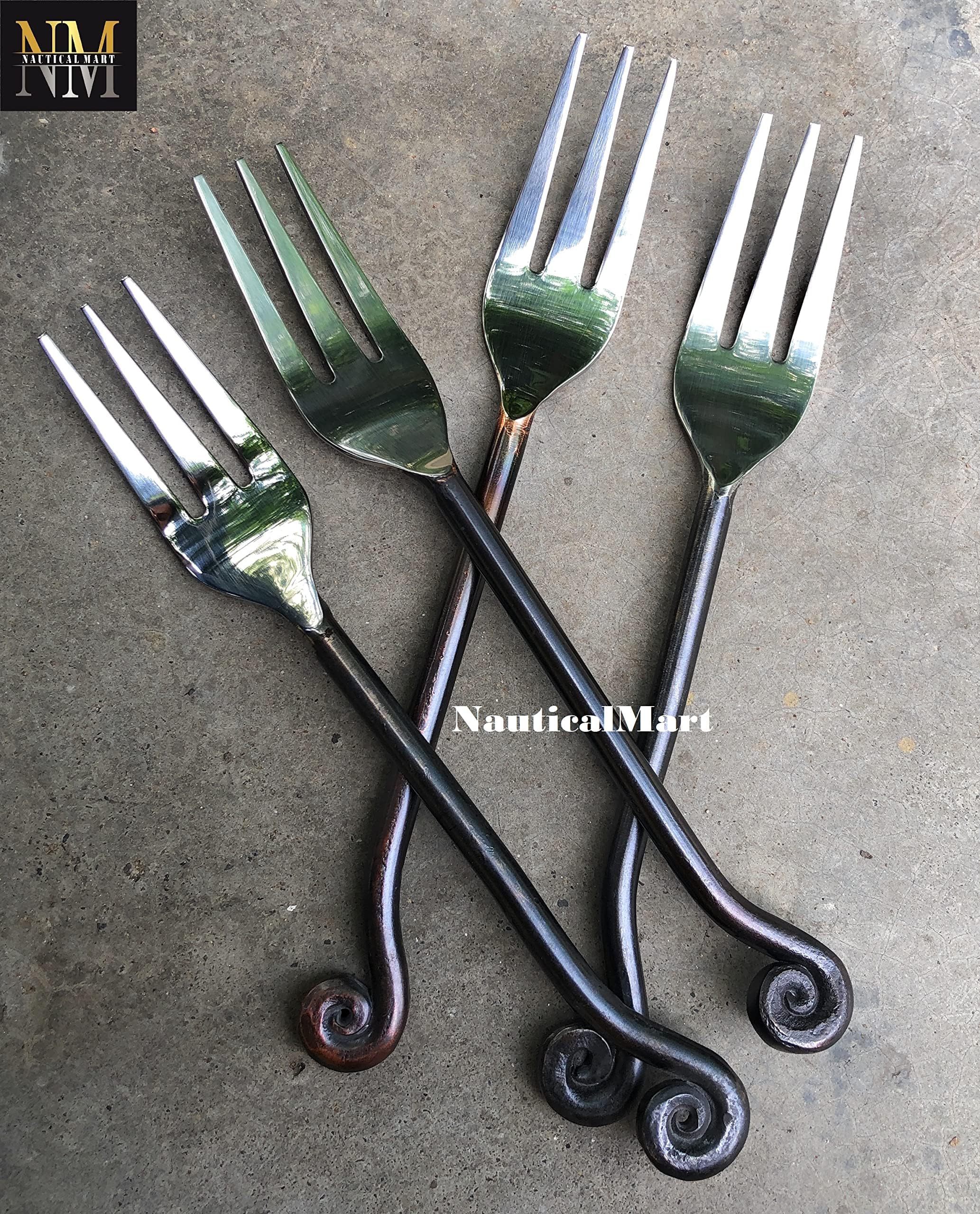 NauticalMart Treble Chef Cutlery Set - Medieval Style 7 1/2 Inch Stainless Steel Forks, Dishwasher Safe, Durable and Elegant Dining Utensils for Home and Corporate Gifts — Amazon image 2