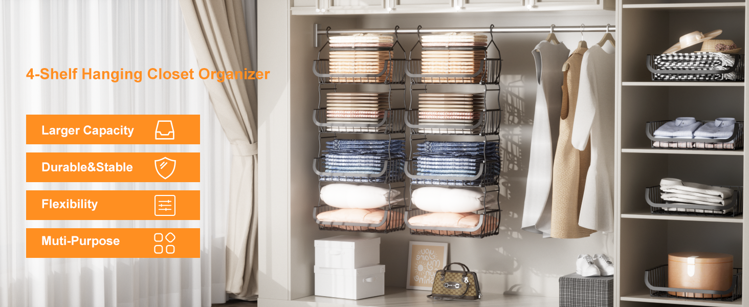 Los Organizares De Armario De Almacenamiento Colgante, image size:1464x600