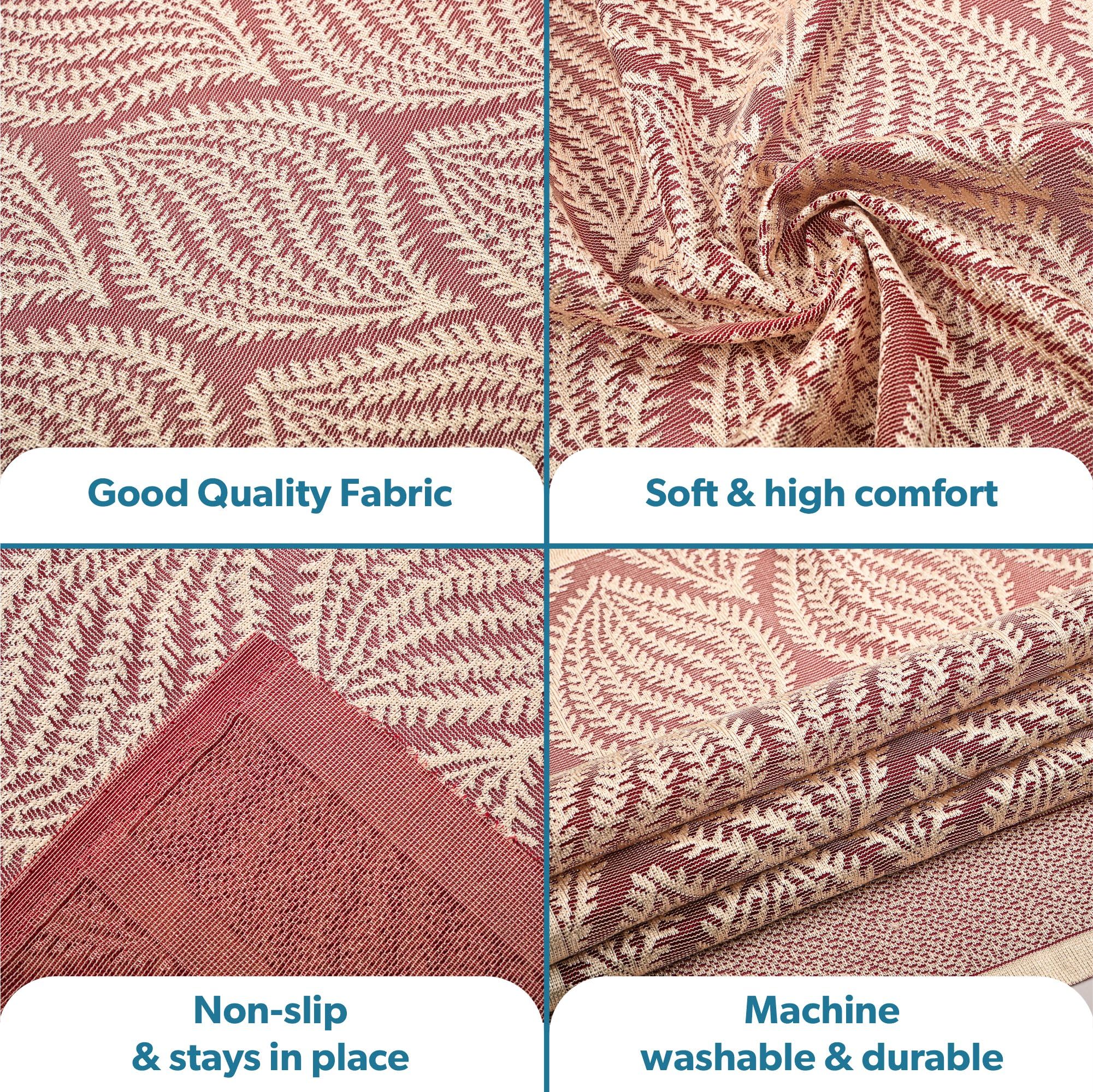 Stylish 5-Seater Sofa Covers - Maroon Cotton -4