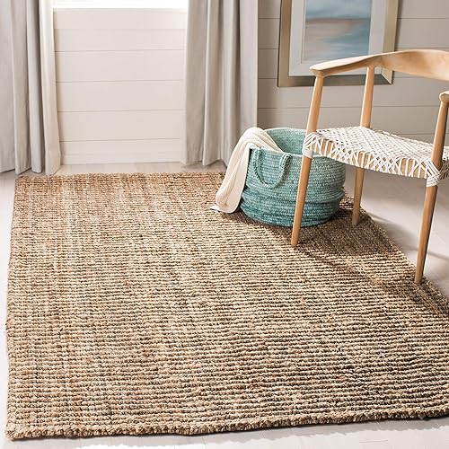 Miniatura 9 de Safavieh Colección de fibra natural NF447A 2 pies 6 pulgadas x 6 pies color natural - Alfombra de yute de pasillo alta calidad hecha a mano textura