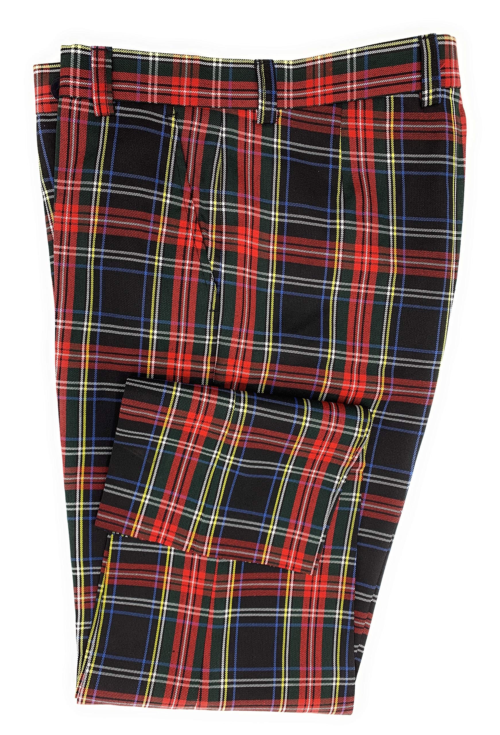 Tartan Tweeds Men's Black Stewart Tartan Trousers (42W / 31L)