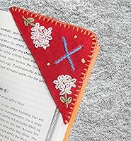 Vista 42 de Marcapáginas de esquina bordado a mano personalizado, lindo marcador de libro con flores, regalo de costura a mano para mujeres amantes de los Rojo