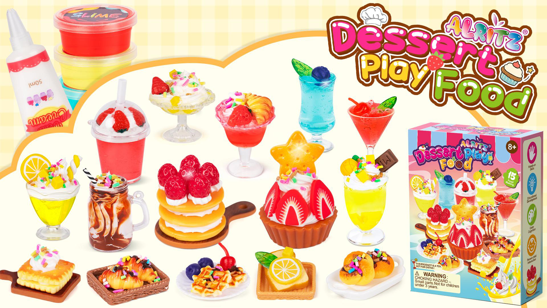JUANMI スクイーズ SET Amazon.com: Alritz Making Miniature Food Toys Set, Mini Desserts
