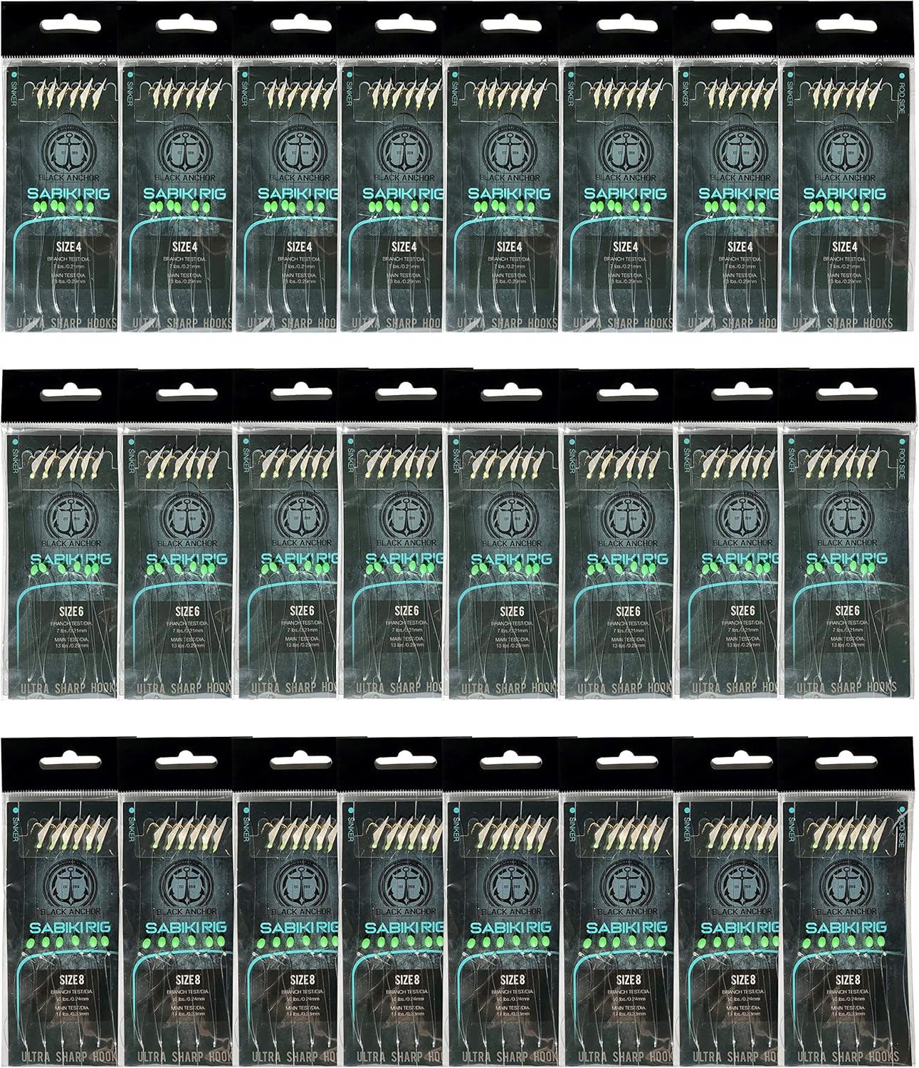 24 Pack Sabiki Rigs | 8 Size #4