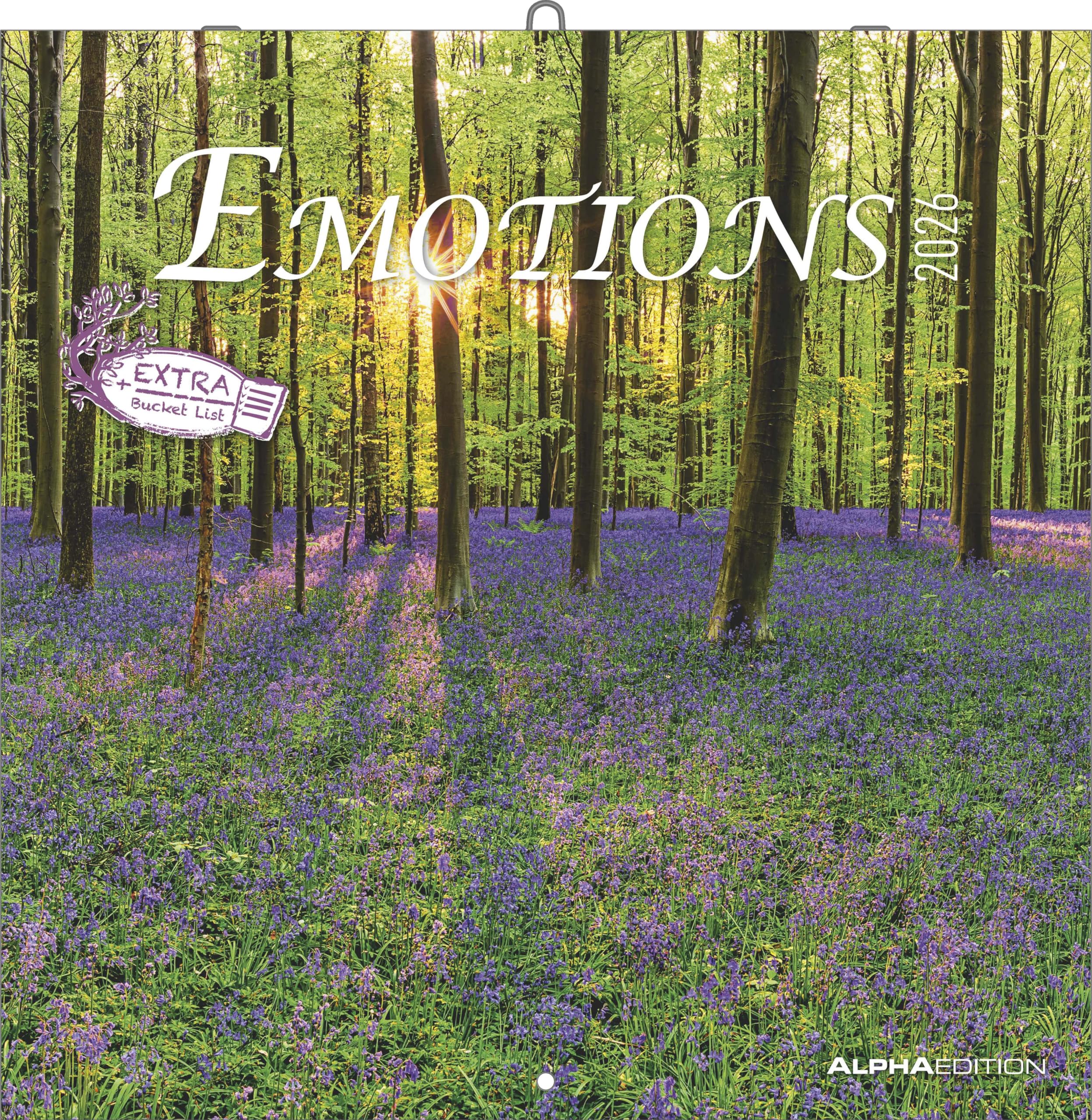 Alpha Edition - Emotions 2026 – Wandkalender 30×30 cm mit Landschaftsfotografien & Platz für Notizen, Broschürenkalender mit Ferienterminen, inspirierender Bildkalender für Zuhause & Büro