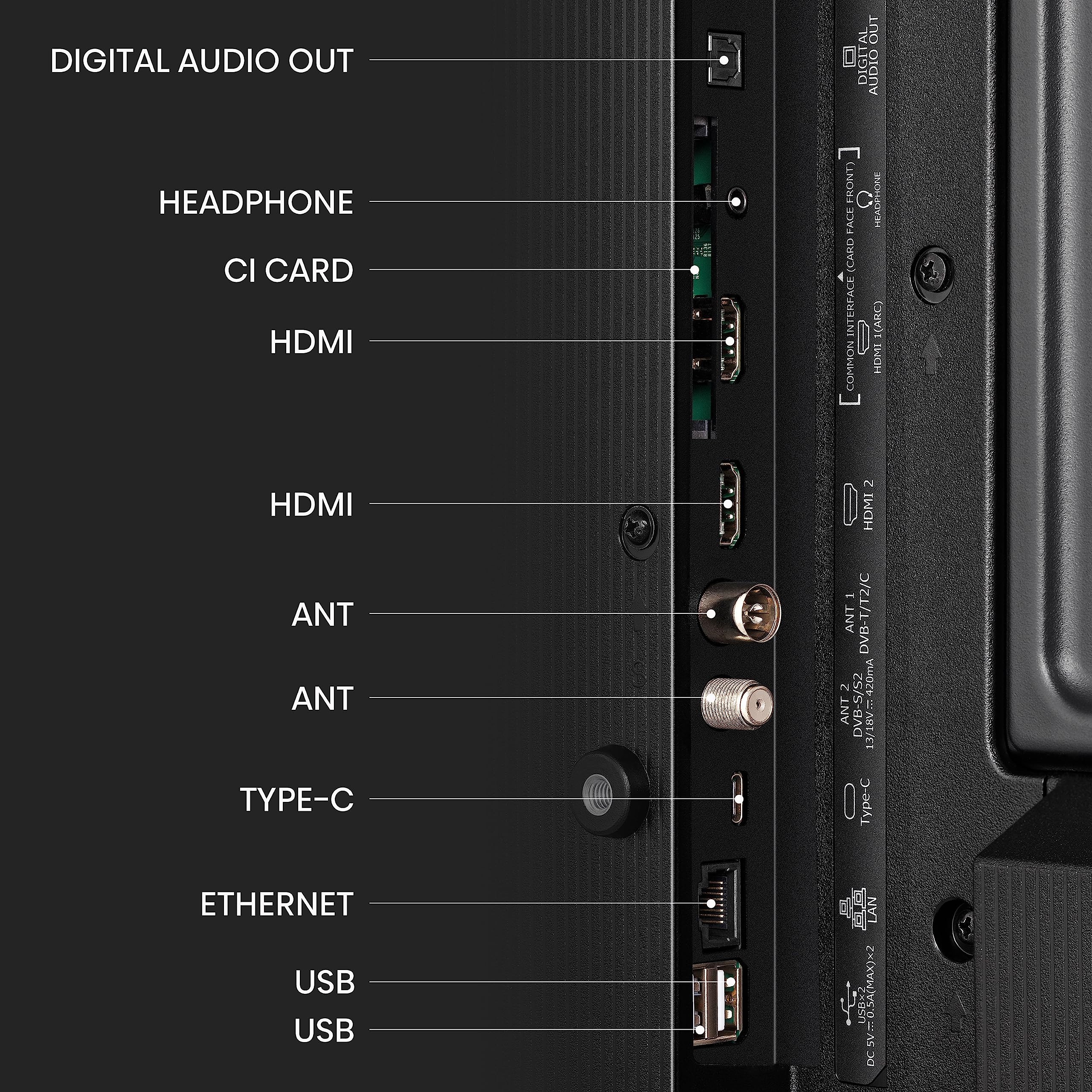 Hisense 32" QLED FULL HD 32E53KQT, Smart TV VIDAA U6 FHD, Game Mode, USB Type-C, Controlli vocali Alexa, Tuner DVB-T2/S2 HEVC 10, Double Position Stand