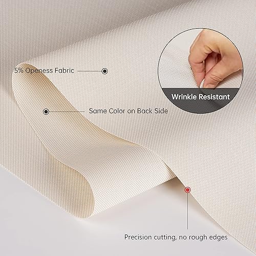 Miniatura 4 de BERISSA - Persianas enrollables solares con filtro de luz, sin cordón, con cenefa de casete a juego, para oscurecer la habitación, para oficina en