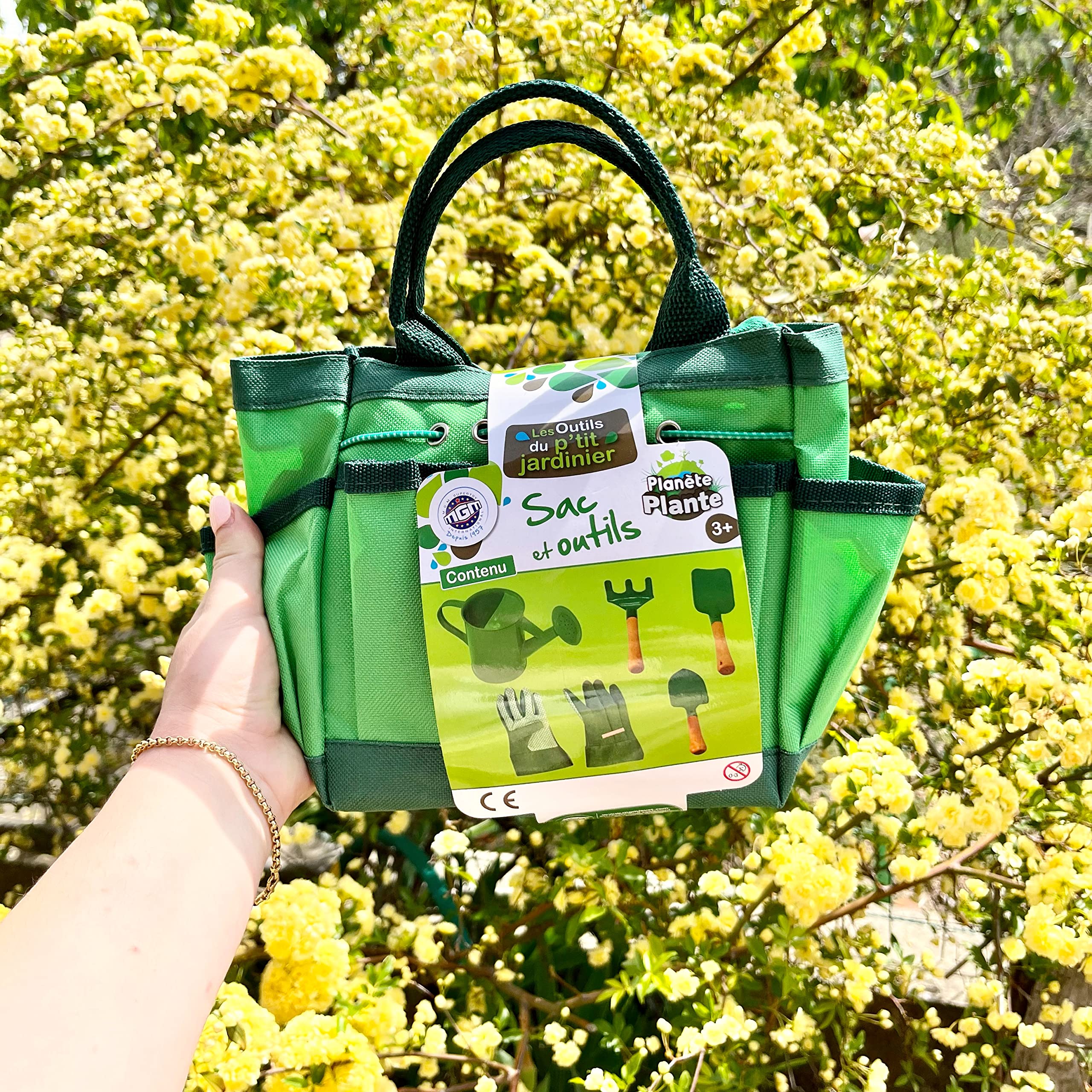 Set di 6 Pezzi per Giardinaggio - Attrezzi per il Giardinaggio - 170064 - Metallo - Giardino - Pianta - Paletta - Rastrello - Annaffiatoio - Gioco per Bambini - A partire dai 3 anni
