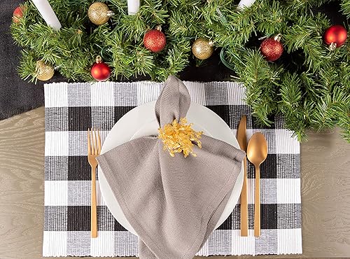 Miniatura 5 de DII individuales de algodón a cuadros extragrandes para uso diario, para decoración, cenas familiares, barbacoas y festividades, 20 x 20pulgadas,