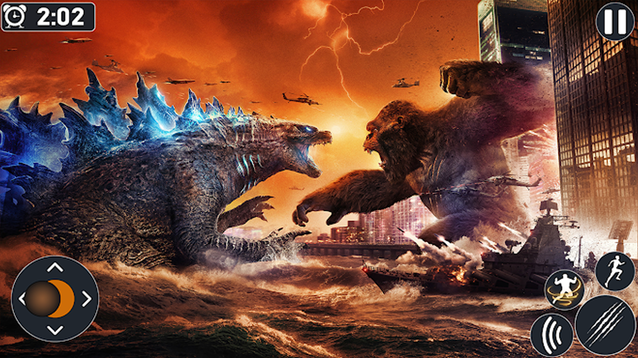 ゴジラ対キングコング巨大動物格闘ゲーム - モンスター恐竜と怒った