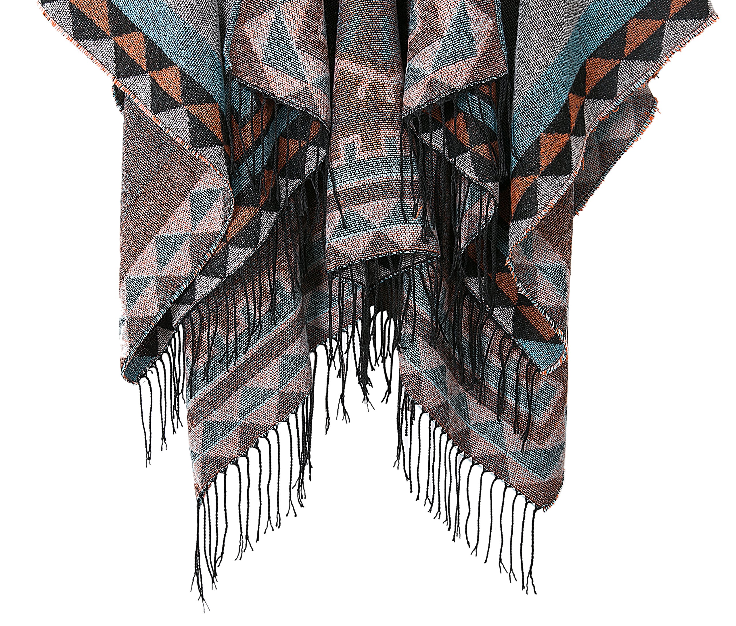 Urban GoCo Damen Poncho Stola Bohe Quaste Schal