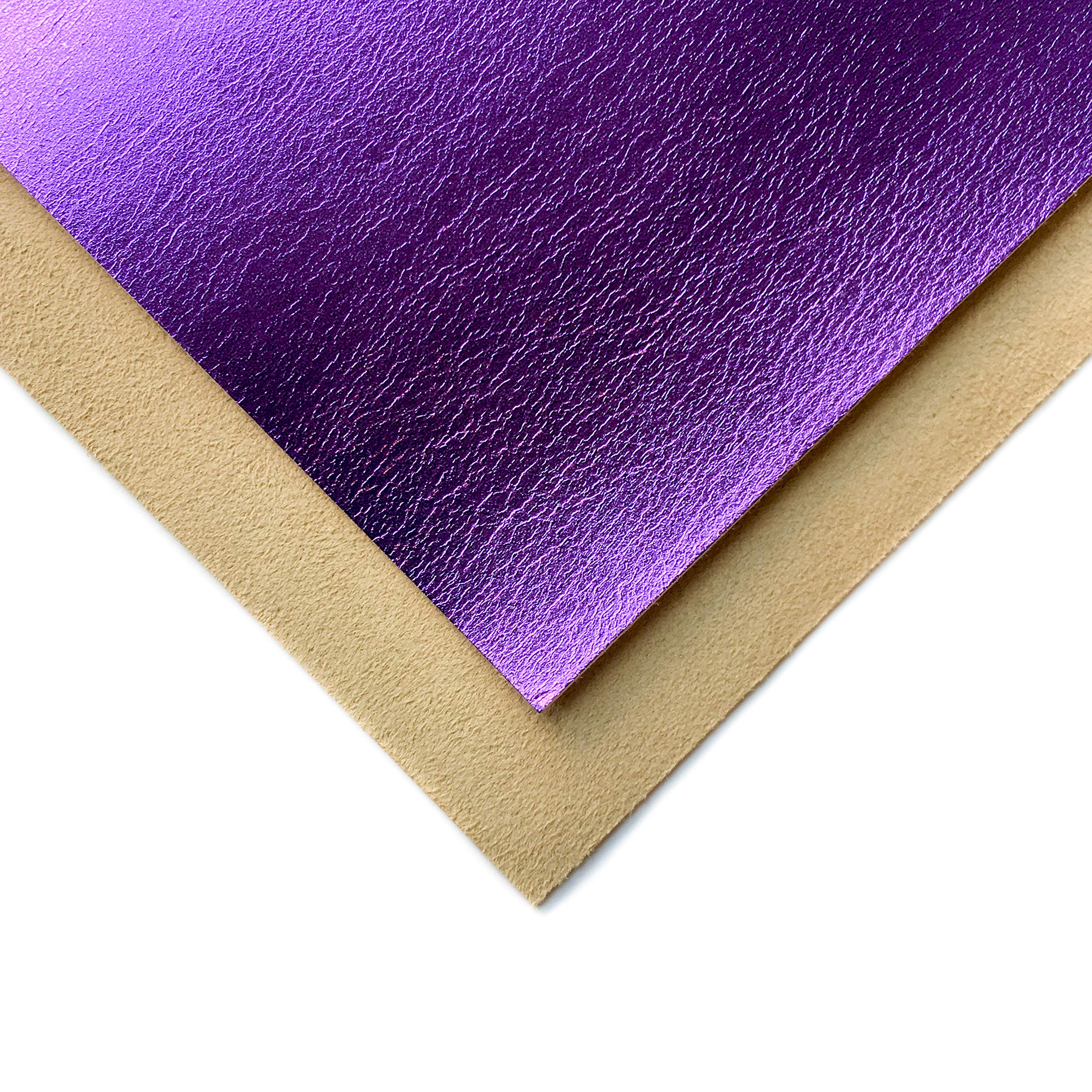 Vera pelle viola metallizzata Materiale: vera pelle di agnello scura lucida per cucito, artigianato e creazione di gioielli (viola viola, 30 x 60 cm)