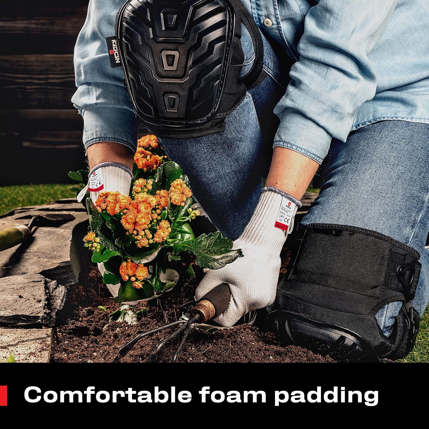 NoCry Professional Knee Pads for Work with Improved Adjustable Thigh and Shin Double Straps; Heavy Duty Shell, Soft Foam Padding and Gel Cushion; Fits Men and Women : Industrial & Scientific