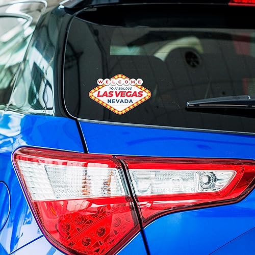 Miniatura 3 de Adhesivo de vinilo con letrero de Las Vegas, calcomanía de bienvenida a las fabulosas Las Vegas, calcomanías de equipaje de viaje (4 x 2.6 pulgadas)