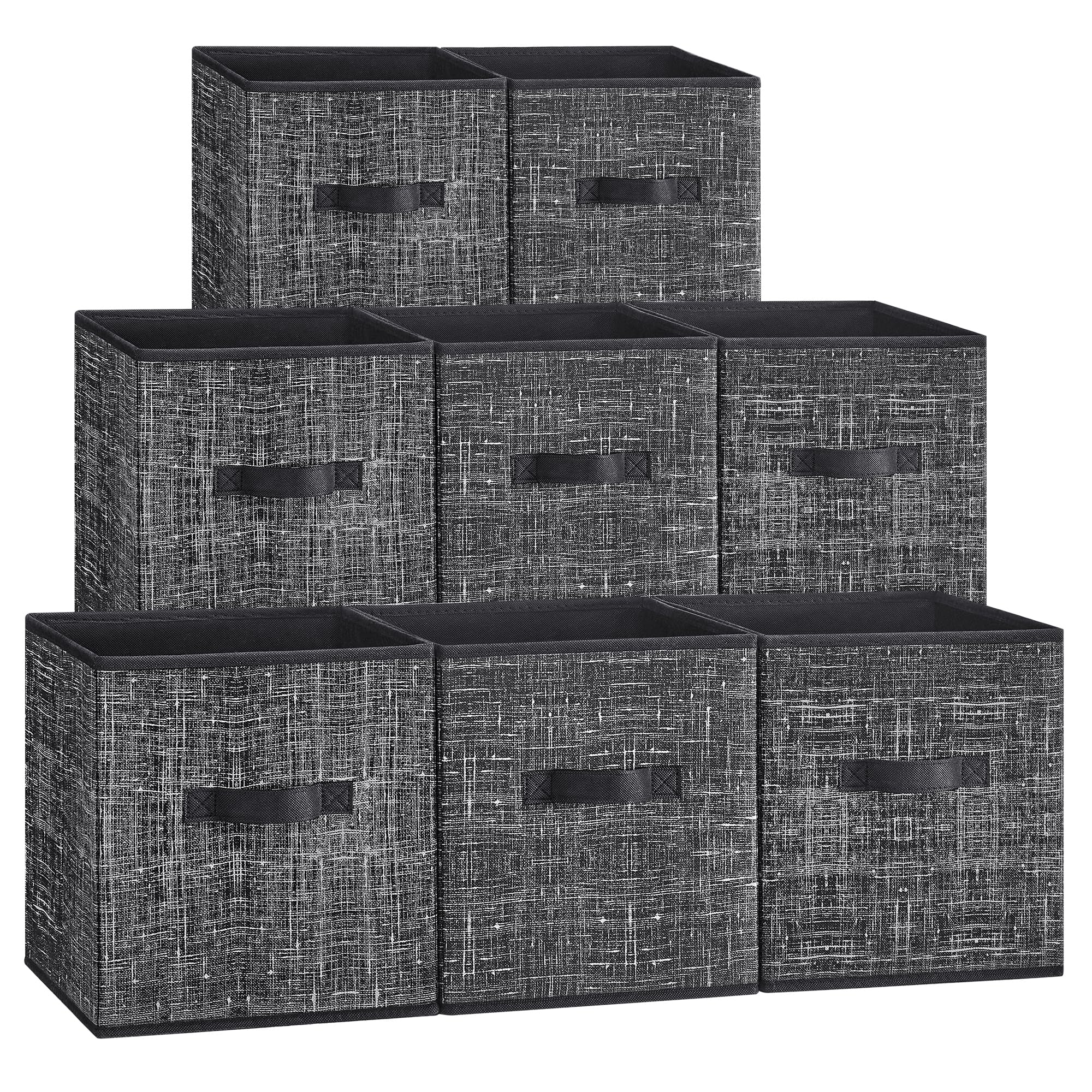 SONGMICS Storage Cubes, 8-Pack Non-Woven Bins, Ink Black