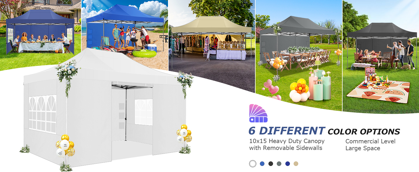 Amazon.com : COBIZI Pop up Canopy Tent 10x15 Heavy Duty