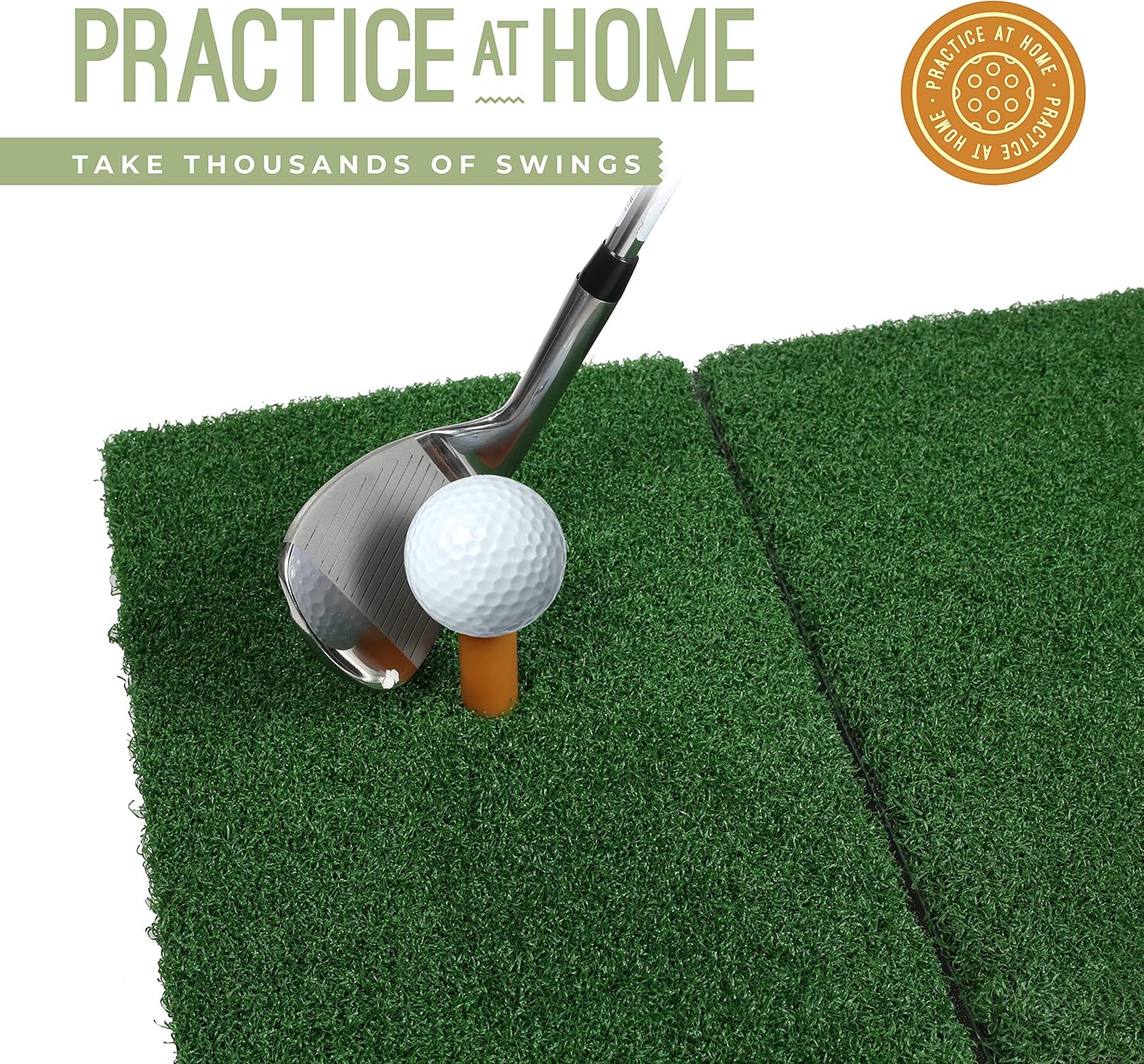 Milliard Golf Turf Grass Mat Foldable Practice Hitting Mat, Indoor and Outdoor Portable for Chipping, Putting Golf Practice and Training with Rubber Tee and Holder - 24x12 inches. : Sports & Outdoors