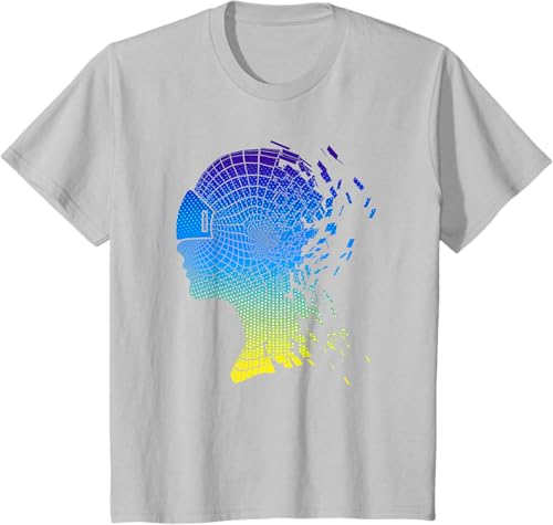 Miniatura 6 de Camiseta con diseño de auriculares de realidad virtual de VR Fans, Negro, S Negro,Azul Marino,Azul Pastel,Plateado,Limón